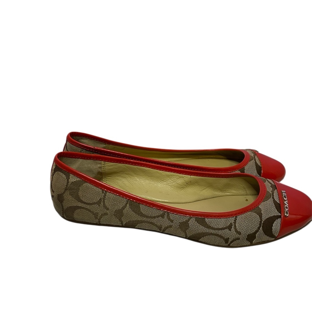 Coach Orange and Tan Women's Flats, Pre-loved. - Picture 3 of 6